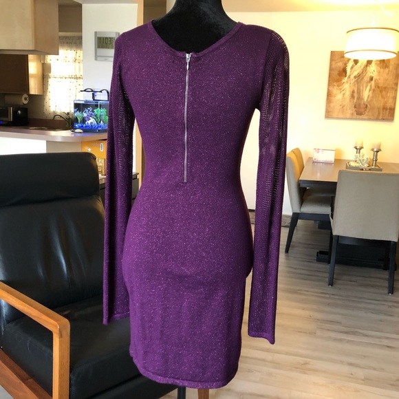 Express plum knit bodycon dress - Picture 2 of 7